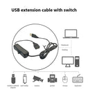 USB Male To Female Cable Extension with ON/OFF Switch 1m Fan Power Supply Wire