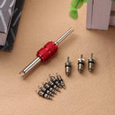 9pcs Air Conditioning Valve Cores+1pc Remover Tool A/C System Repair Kit