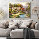 Full Cross Stitch Cotton Country House 11CT Handiwork DIY Stamped Wall Craf