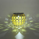 Solar LED Hollow Hanging Ball Light Outdoor Waterproof Garden Lamp (Yellow)