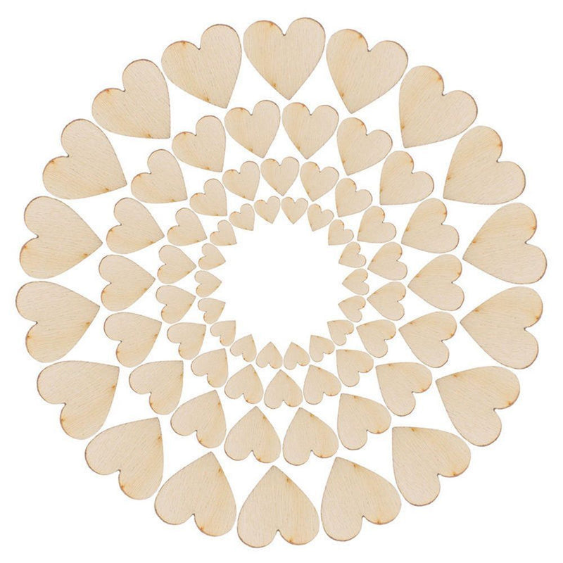DIY 4 Sizes Wooden Love Heart Crafts Accessories Table Scatter Wedding Decor