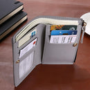 Flowers Embroid Women Short Wallet PU Leather Coin Card Holder Clutch/Grey