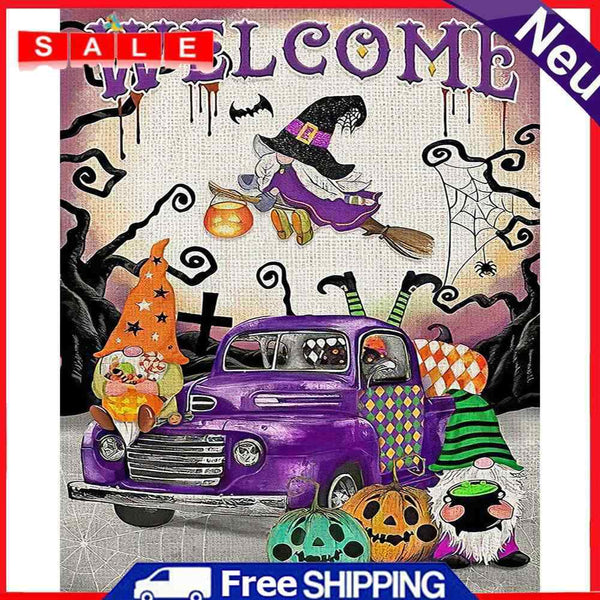 Purple Gnome Frameless Picture Oil Paint By Numbers Hand Painted Picture Kit