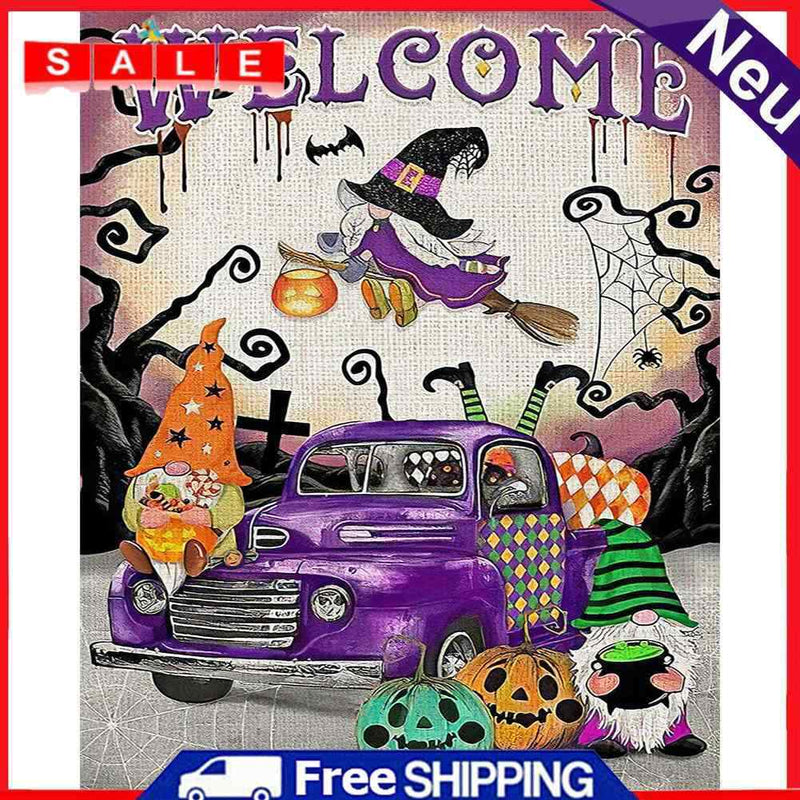 Purple Gnome Frameless Picture Oil Paint By Numbers Hand Painted Picture Kit