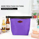 Waterproof Insulated Lunch Bag Picnic Food Thermal Storage Handbag (Purple)