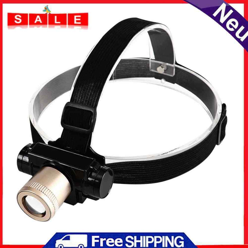 5W 500LM LED Headlamp Zoomable Headlight Torch with Battery for Outdoor Camping