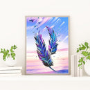 DIY Full Round Drill Diamond Painting 5D Fantasy Feather Poster Kit Craft