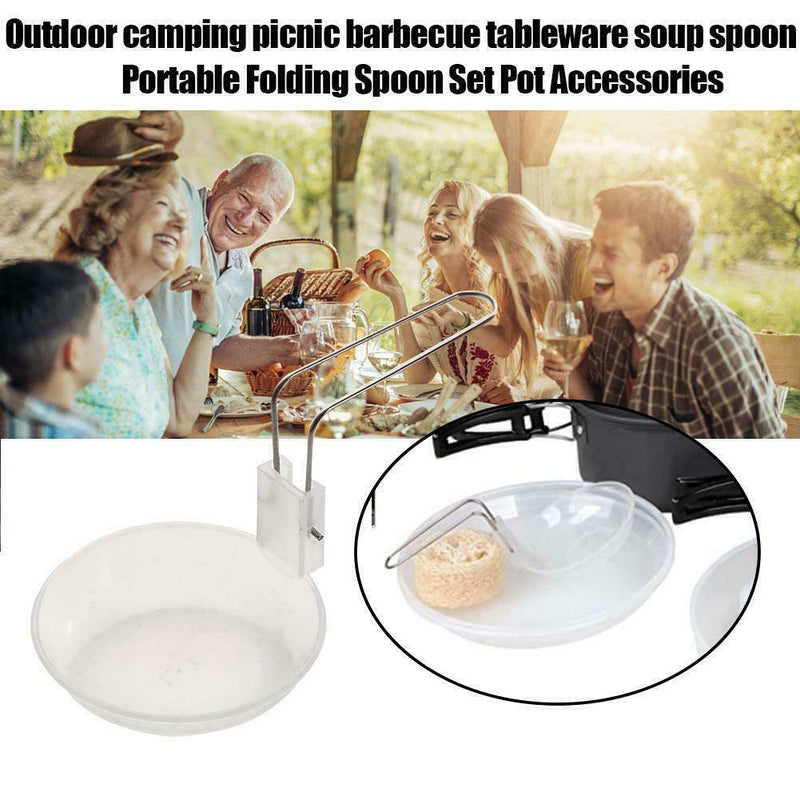 1PCS Folding Soup Ladle Plastic Kitchen Utensil Outdoor Cooking Ladle Spoon O3C3