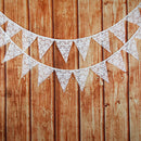 3.2m 12 Flags White Lace Flag Banner  Pennant Wedding/Birthday Party Decor