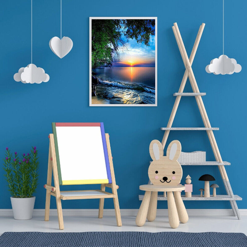 Sunrise Frameless Oil Paint by Numbers Kit DIY Handpainted Artistic Picture