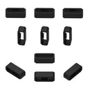 10x Silicone Band Keeper Loop for Garmin Fenix 6S Pro 6S 5S Plus 5S (Black)