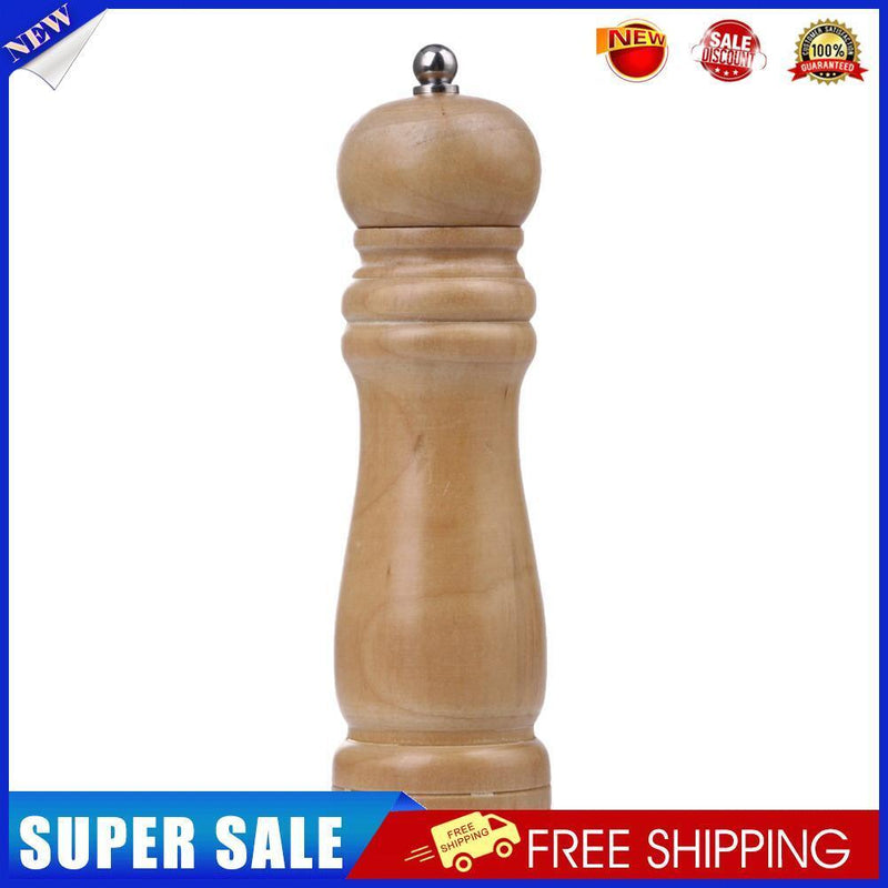 6in Wooden Salt Spice Sauce Corn Shaker Pepper Mill Grinder Kitchen Tool