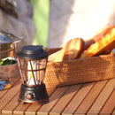 2 Modes Waterproof LED Tent Lanterns Emergency Camping Flame Lights (Black)