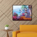 DIY Painting By Numbers Kit Hand Painted Castle Wall Art Craft Living Room Decor