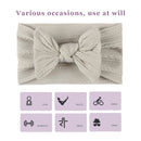 Soft Nylon Baby Headband Bows Newborn Girls Infant Turban Hairband (Grey)
