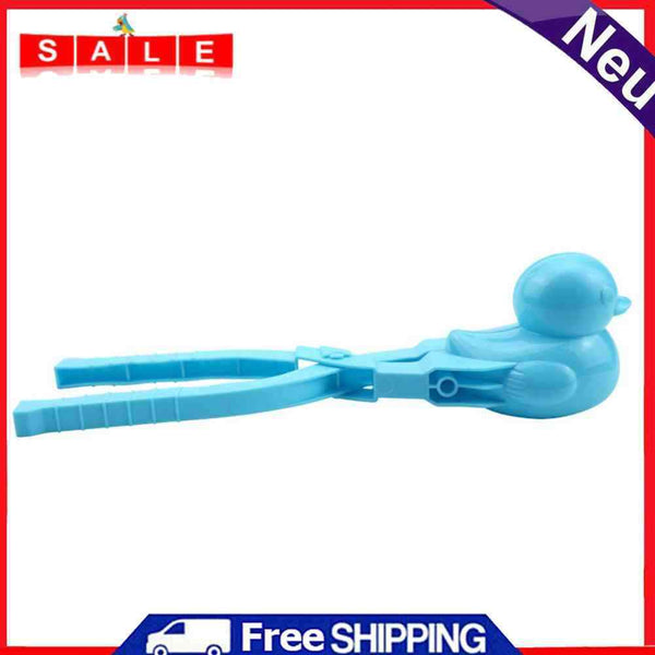 Snowball Maker Tool Duck Shape Snow Ball Tongs Clip with Handle (Blue)