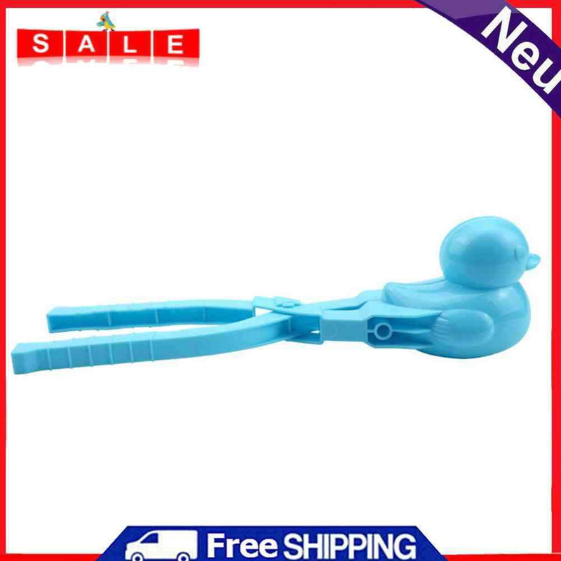 Snowball Maker Tool Duck Shape Snow Ball Tongs Clip with Handle (Blue)