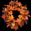 Halloween Decor Maple Leaf Door Hanging Wreath Pumpkin Wreath Flower Garland