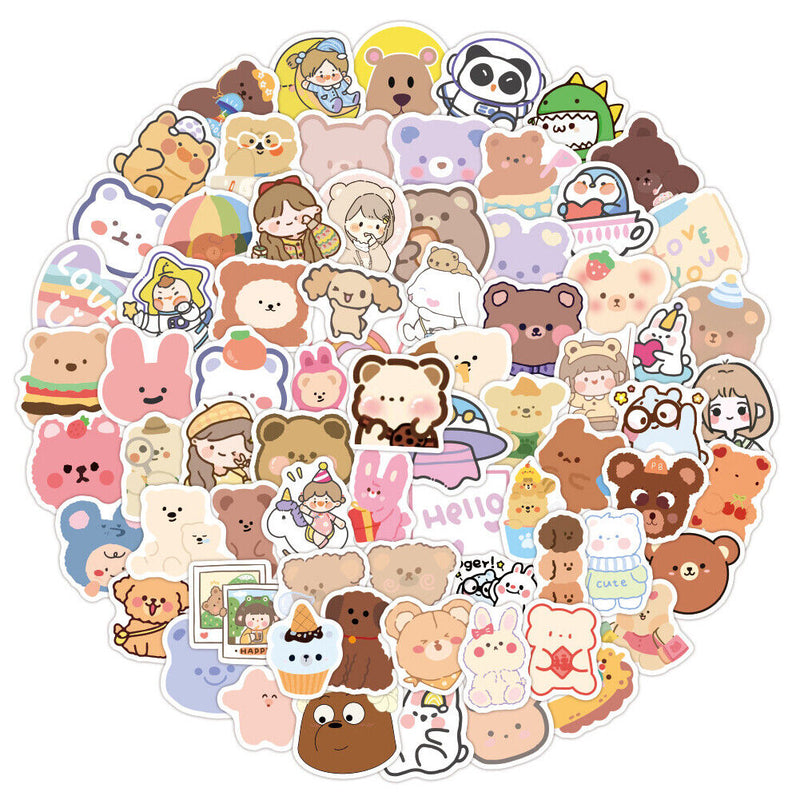 100pcs Water Cup Stickers Waterproof Luggage Decals for Notebook Scooter