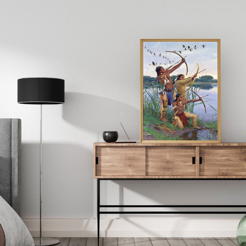Tribal People Frameless Oil Paint by Numbers Kit Handpainted Canvas Picture