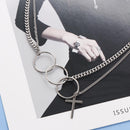 Gothic Party Jewelry Rock Collar Chain Necklace Cross Punk Choker Pendant