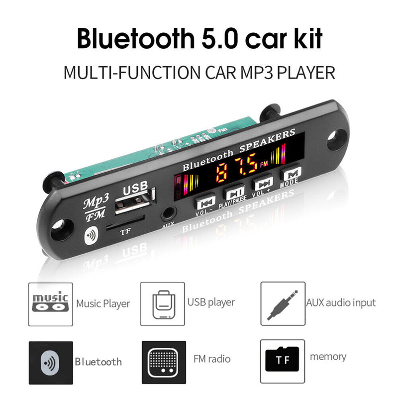 Wireless Bluetooth-Compatible 5.0 12V MP3 WMA Decoder Board Car FM Radio Module