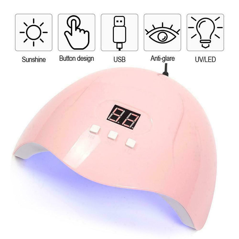 54W Nail Lamp UV LED Nail Lamp 36 Lights Gel Polish Dryer Tool Curing Nail L7C9