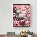 5D DIY Diamond Embroidery Cherry Tree Cat Mosaic Kit Home Decor for Wall Gift