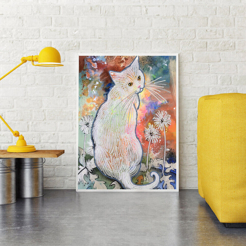 Part Drill Special Shape Diamond Painting Kit DIY Cat Animal Rhinestone Picture