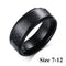 Engagement Stainless Steel Punk Wedding Band Carbon Fiber Ring Men Ring Black