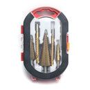 6pcs Triangular Shank Straight Groove Step Drill +Saw Drills Set (Boxed) Newly