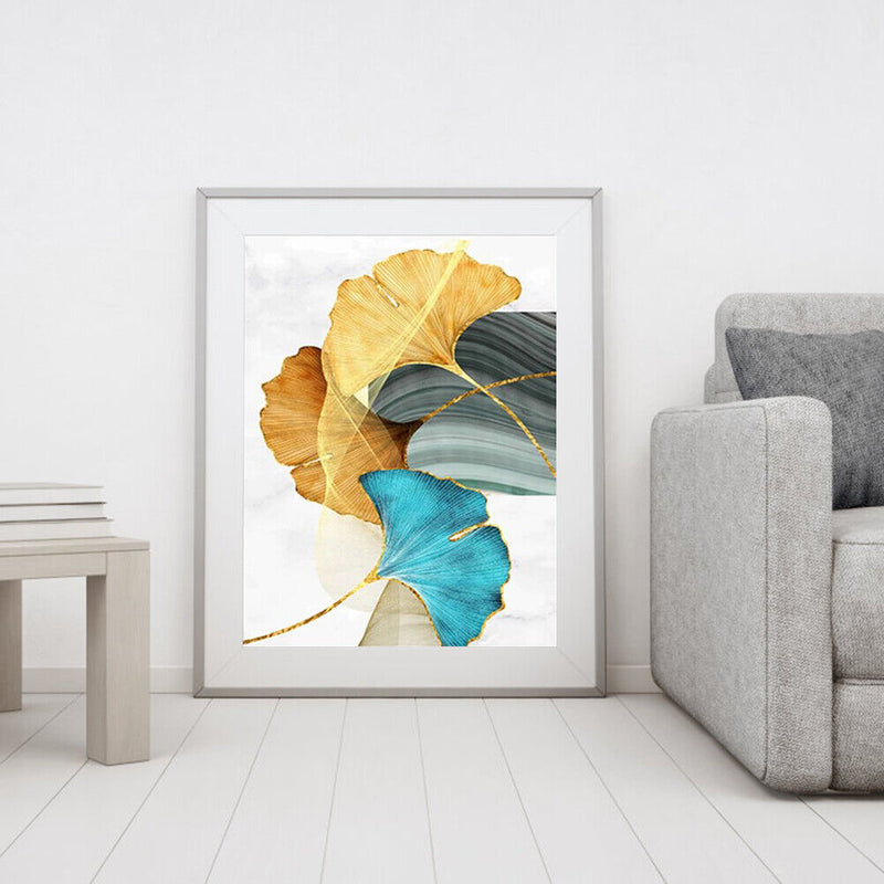 Oil Painting By Numbers Acrylic Handmade Gingko Leaves Digital Picture Art De
