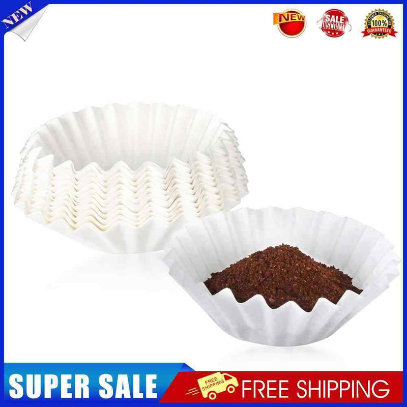 100Pcs White Coffee Filters Cone-Shape Drip Coffee Powder Filter Papers Strainer