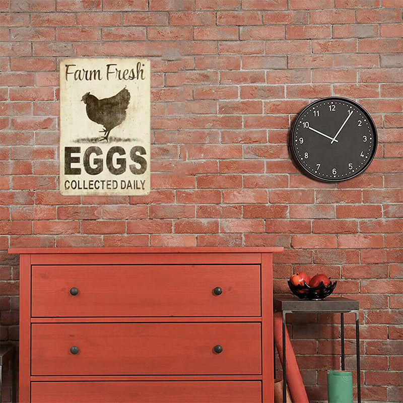 Tin Plates Wall Art Signs Retro Painting Fresh Eggs Letter Metal Poster for Bar