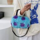 Fashion Women Animal Print Plush Leather Purse Crossbody Shoulder Messenger Bag