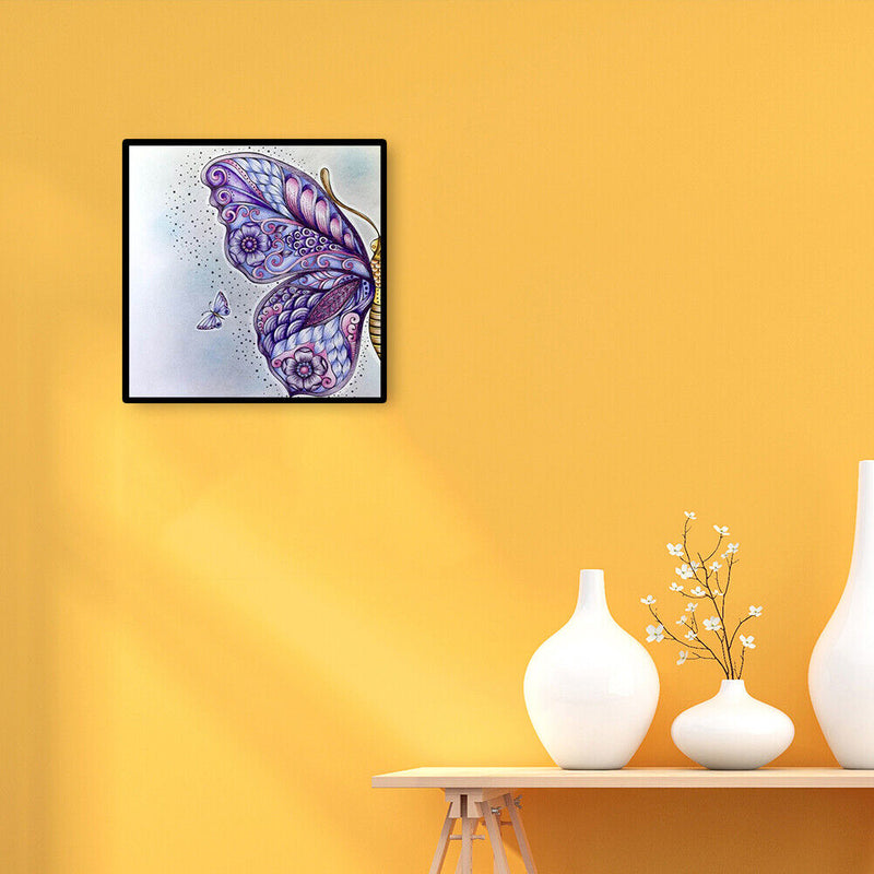 Oil Paint by Numbers Butterfly Canvas Artwork Living Room Picture Decoration Kit