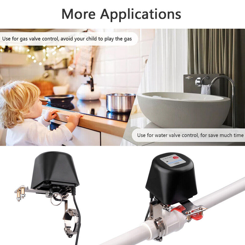 Wireless WiFi Smart Water Gas Valve Shut Off Controller Voice App Remote Co
