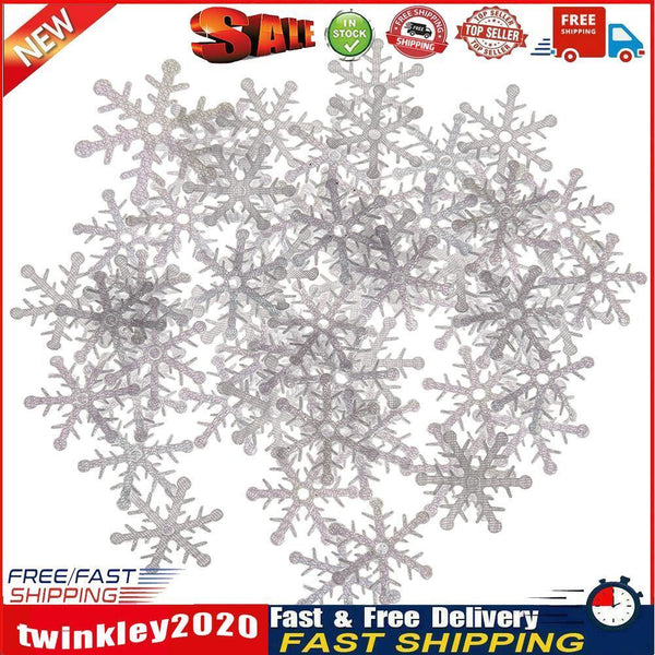 200pcs 3cm Christmas Tree White Plastic Snowflakes Party Home Desk Decor Newly