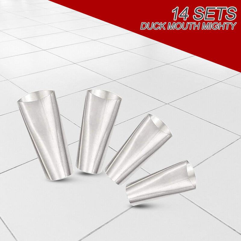 14pcs Stainless Steel Caulking Nozzle Applicator Glue Mouth Caulk Finishing Tool