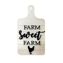 Wooden Farmhouse White Cow Letter Sculptures Ornament Round Plate Desktop Crafts