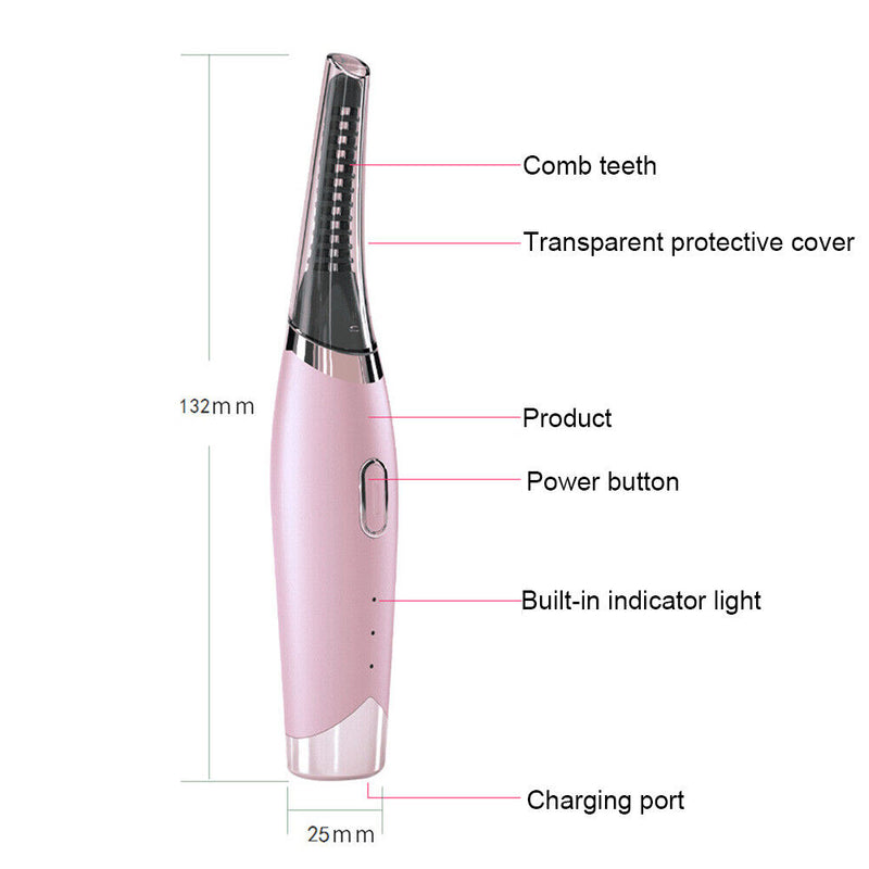 Electric Heated Eye Lashes Curler Cosmetics Applicator Long Lasting USB Cha