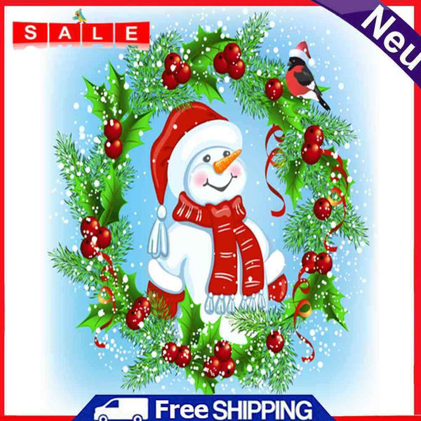 Xmas Snowman Oil Paint By Numbers DIY Coloring Picture Kits for Adults Children
