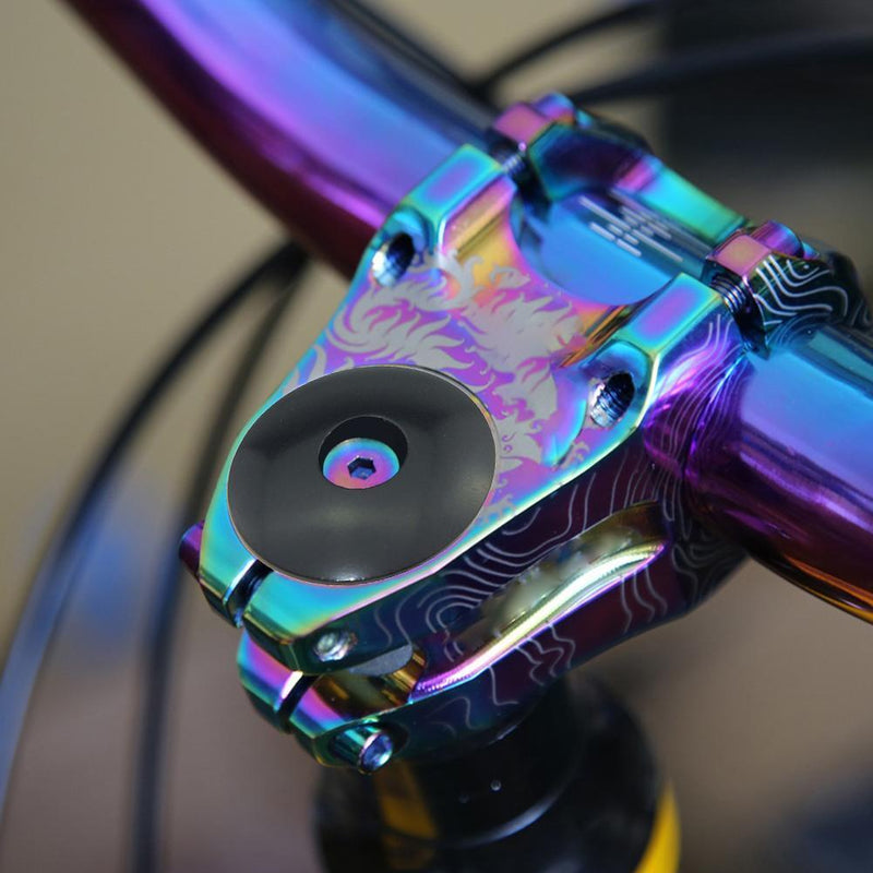 5xMTB Road Bike Stem Top Cover 28.6mm Bicycle Fork Tube Headset Cap (Black)