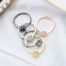 Jewelry Gifts Shining Rhinestone Inlaid with Diamonds Crown Rings Crystal Rings
