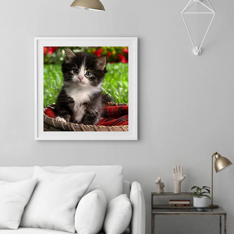 5D DIY Full Drill Diamond Painting Lovely Cat Cross Stitch Needlework Set Decor