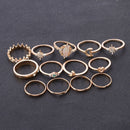 Jewelry Accessories Opal Rings Set Crown Finger Rings Moon Star Knuckle Midi