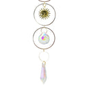 Crystal Wind Chime Star Moon Pendant Colorful Beads Hanging Drop Decor (B) Newly