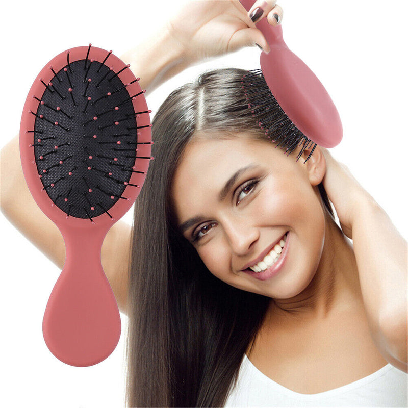 Portable Hair Comb Brush Anti-Static Air Cushion Massager Hairbrush (Pink)