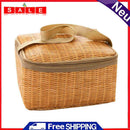 Rattan Insulated Thermal Lunch Box Bag Food Container for Outdoor Camping Picnic