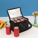 Portable Drink Beer Foil Insulation Cooler Bag Lunch Thermal Pack (Black S)